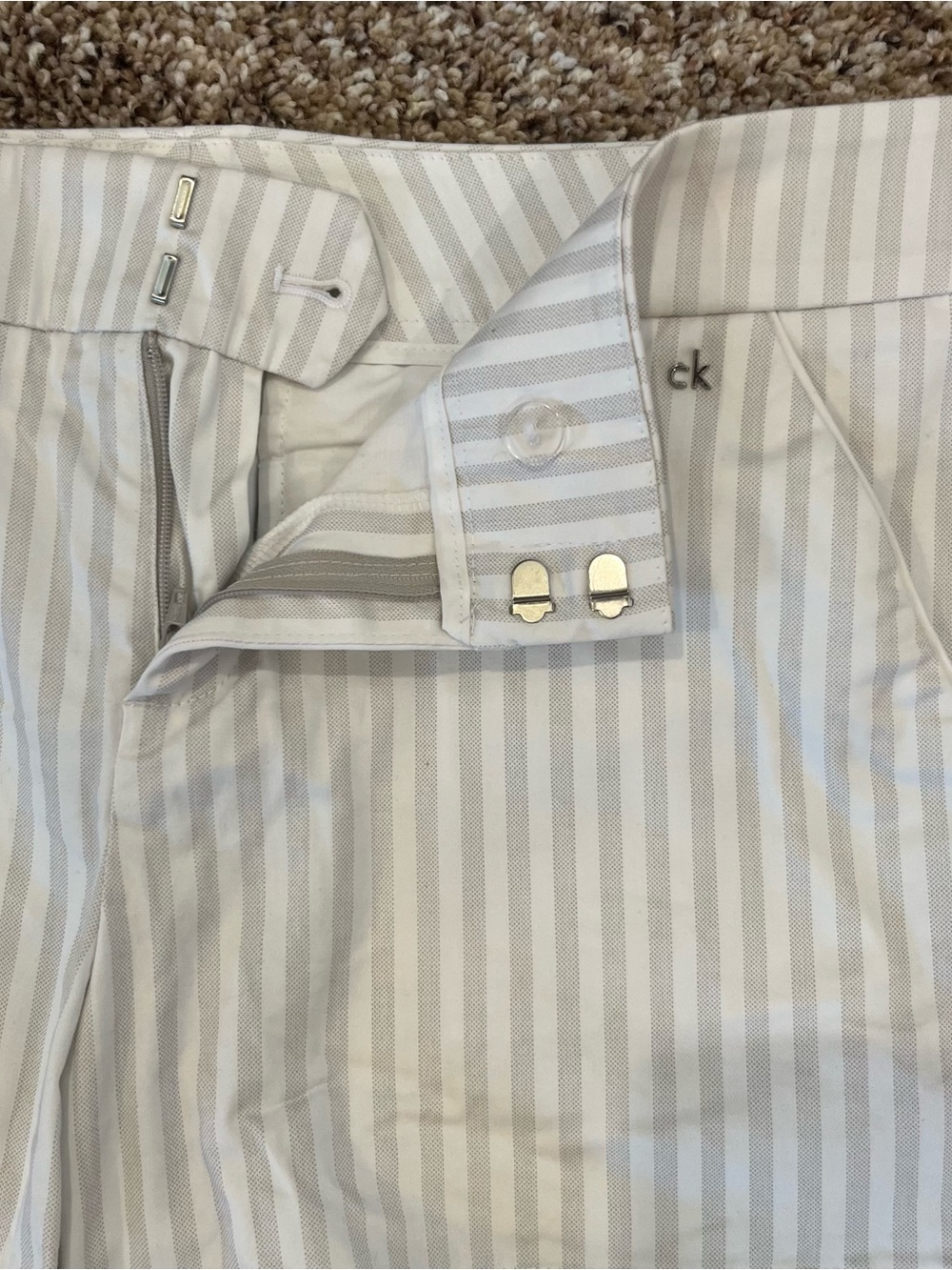 Calvin Klein Shorts Bundle Womens Size 8 Black Cotton Stripes Dressy Preppy - Picture 9 of 13